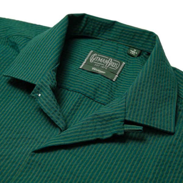 Gitman Bros. Vintage Junebug Green Seersucker Camp Shirt