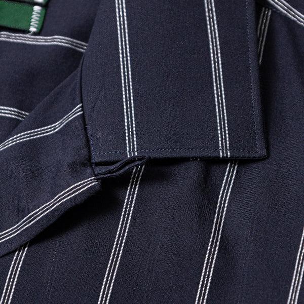 Gitman Bros. Vintage Navy Metallic Stripe Voile Camp Shirt