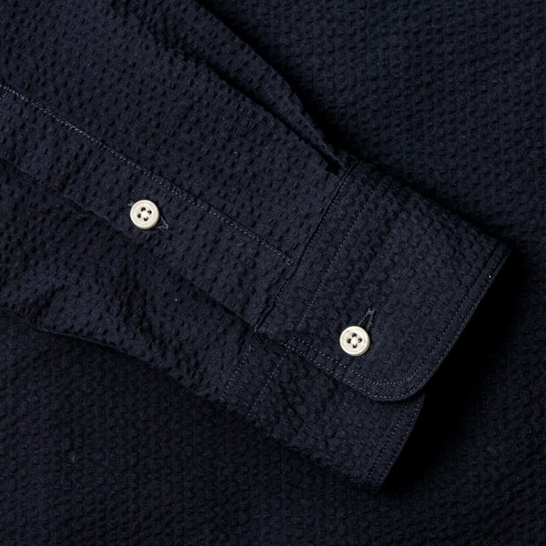 Gitman Bros. Vintage Navy Overdye Organic Seersucker