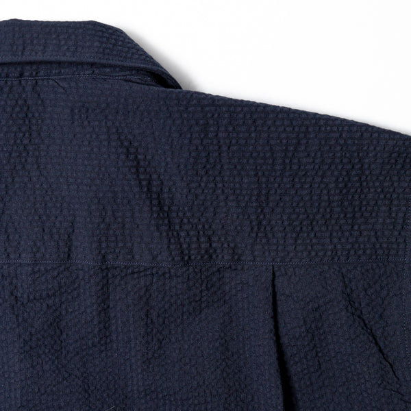 Gitman Bros. Vintage Navy Overdye Seersucker Camp Shirt