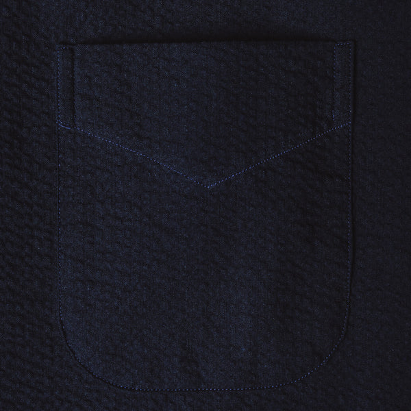 Gitman Bros. Vintage Navy Overdye Seersucker Short Sleeve
