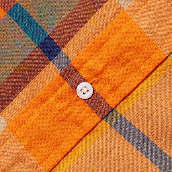 Gitman Bros. Vintage Orange Archive Indian Madras Short Sleeve