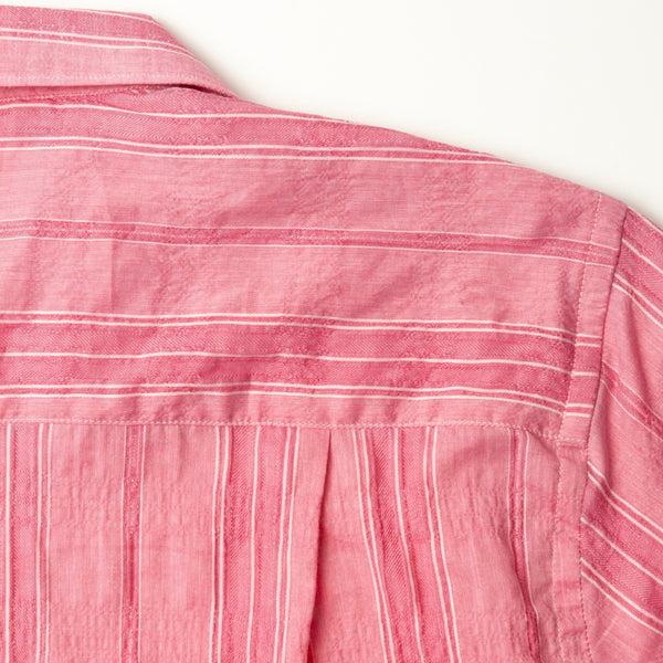 Gitman Bros. Vintage Pink Japanese Dobby Stripe Camp Shirt