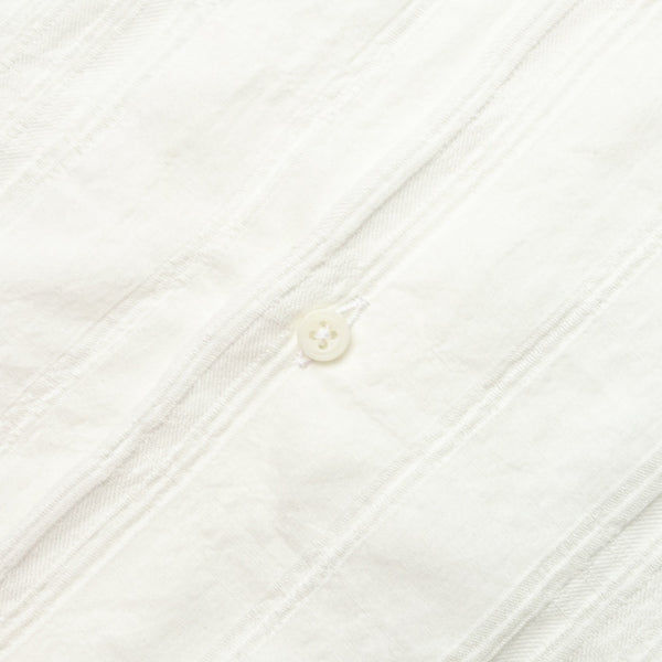 Gitman Bros. Vintage White Cotton/Linen Dobby Stripe Camp Shirt