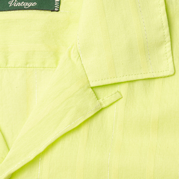 Gitman Bros. Vintage Yellow Metallic Stripe Voile Camp Shirt