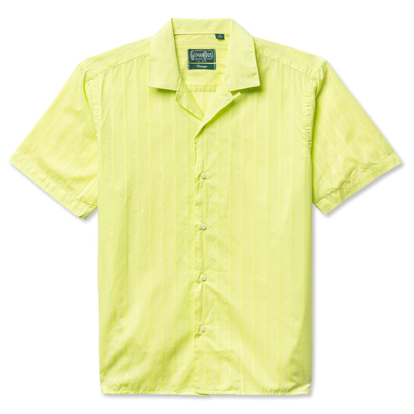 gitman bros. vintage Yellow Metallic Stripe Voile Camp Shirt