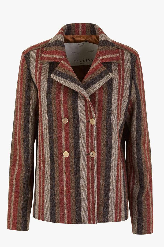 giuliva heritage collection Agata Jacket in Wool Stripes