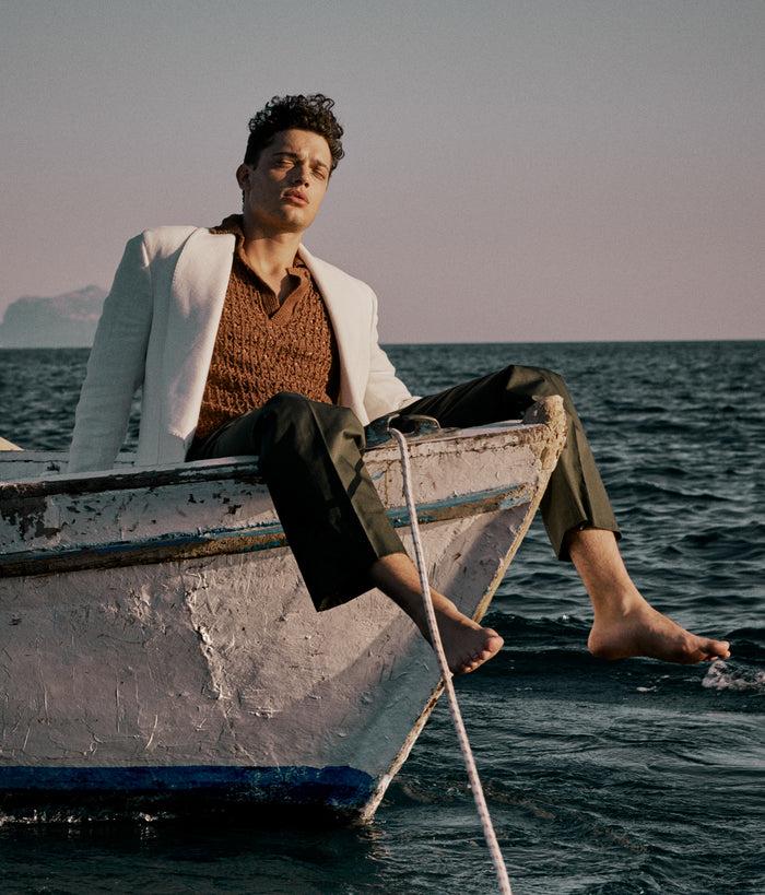 Giuliva Heritage Collection Alain Sweater In Open Linen Knit