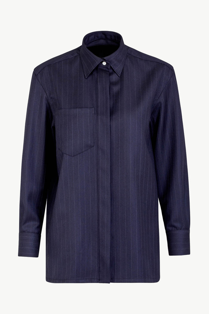 giuliva heritage collection Alba Shirt in Wool Pinstripe