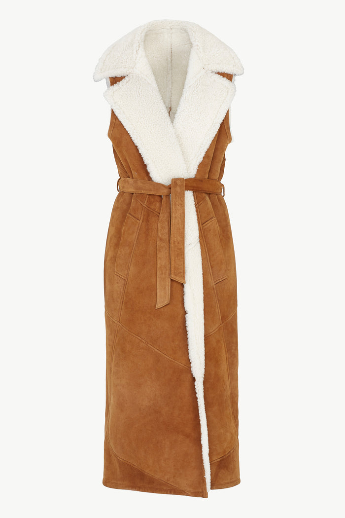 Giuliva Heritage Collection Alex Sleeveless Trench In Shearling
