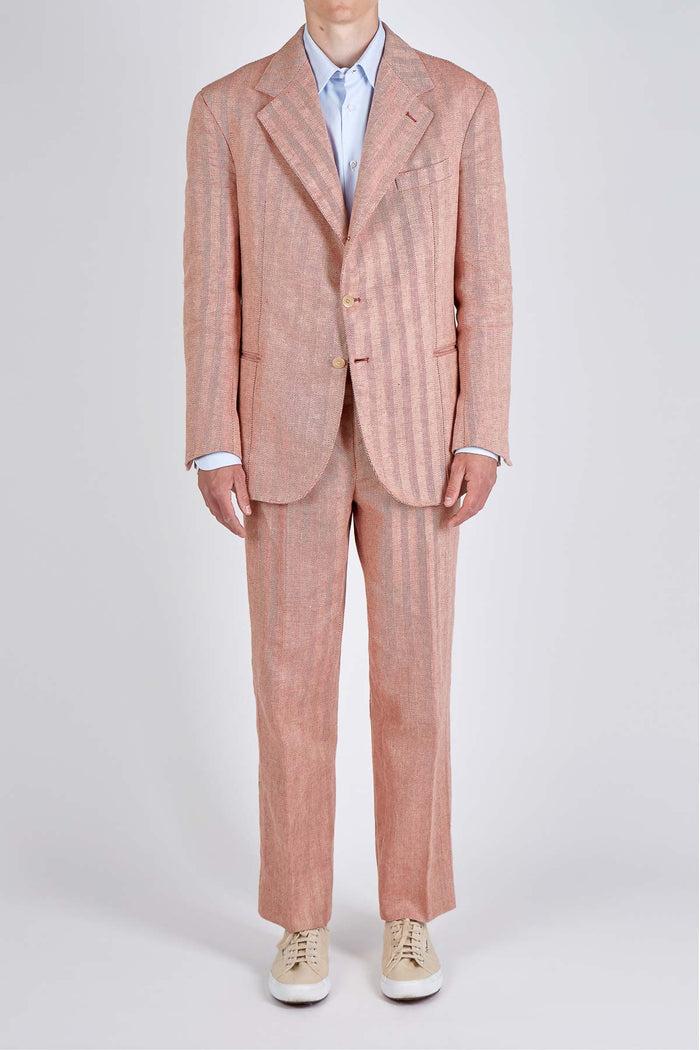 Giuliva Heritage Collection Alfonso Blazer In Linen Herringbone