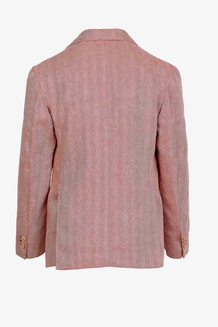 Giuliva Heritage Collection Alfonso Blazer In Linen Herringbone