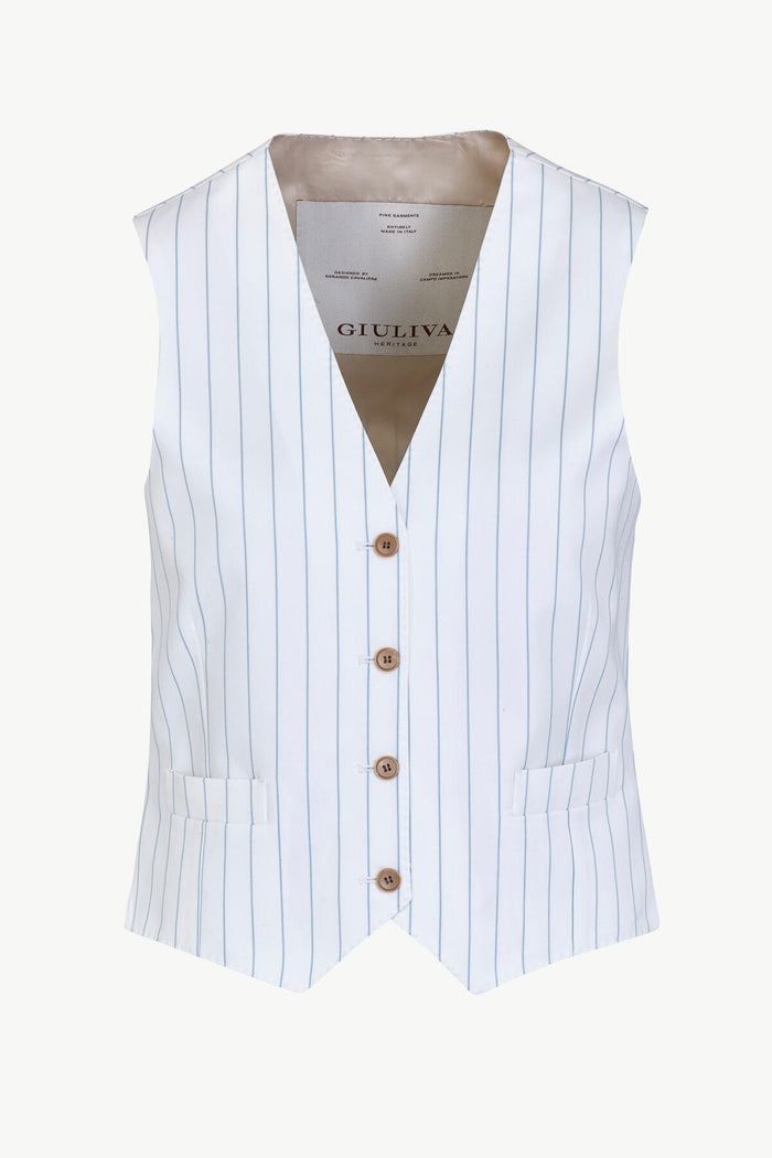 giuliva heritage collection Andrea Vest in Cotton Stripes