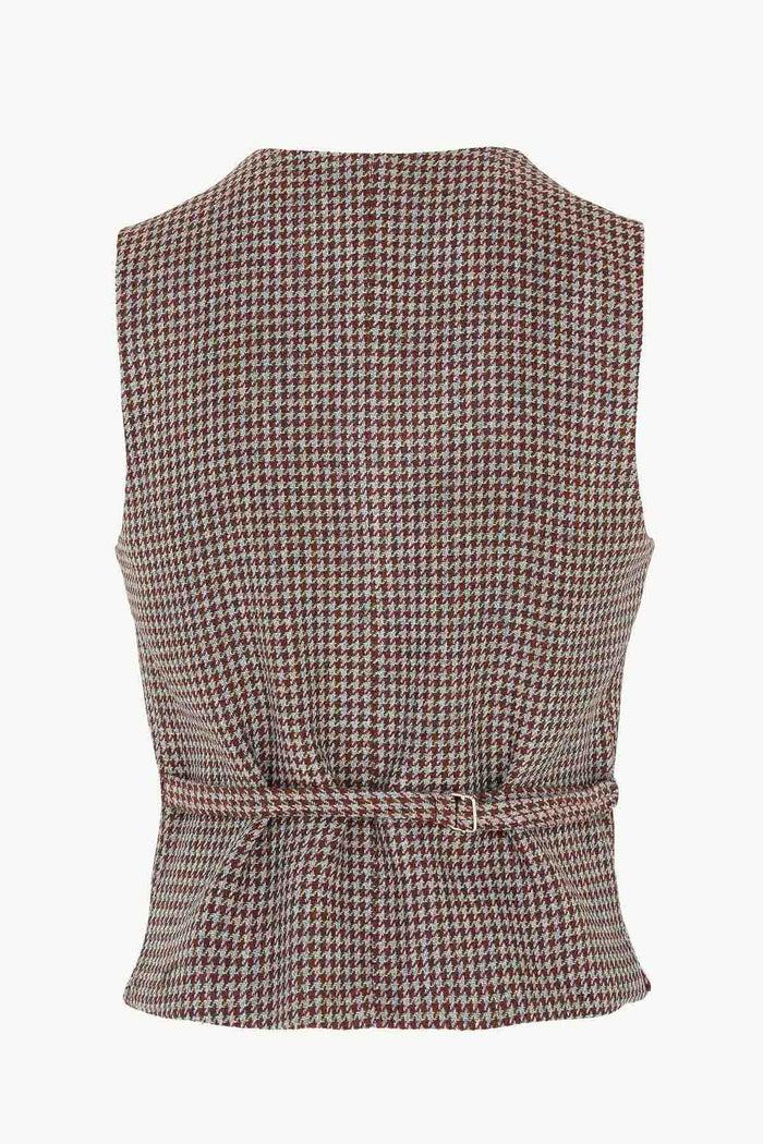 Giuliva Heritage Collection Andrea Vest In Wool Houndstooth