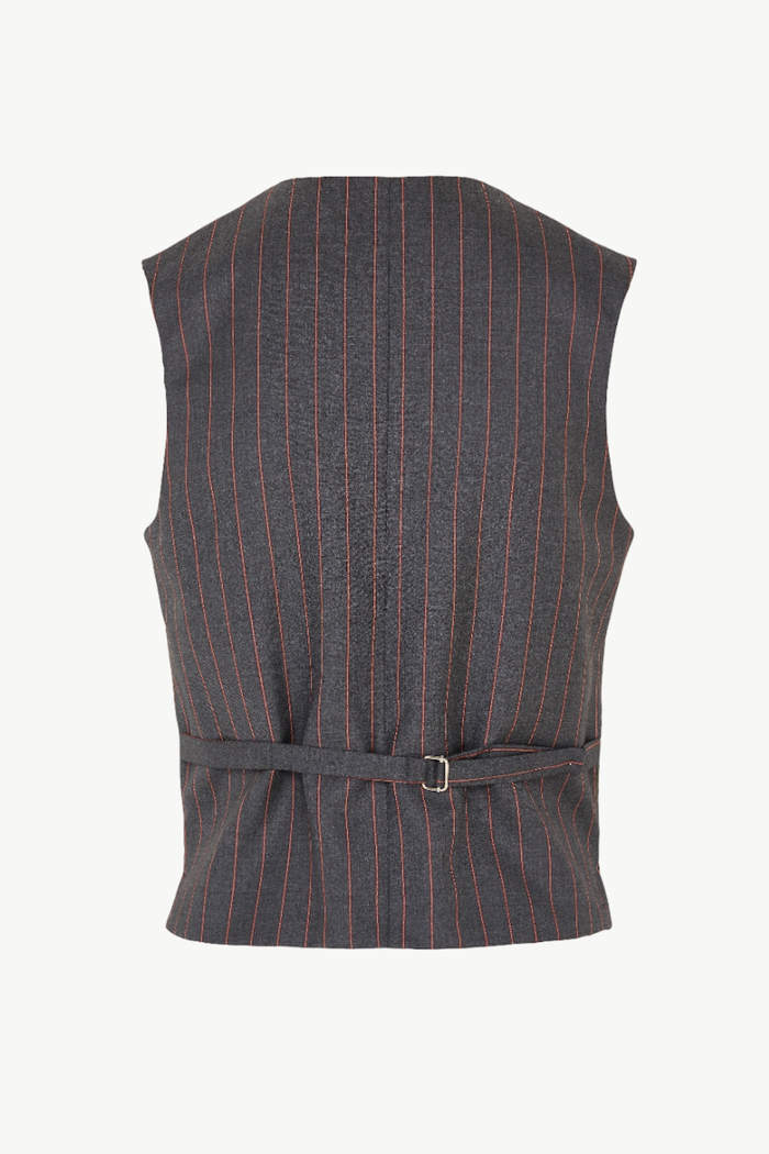 Giuliva Heritage Collection Andrea Vest In Wool Pinstripe