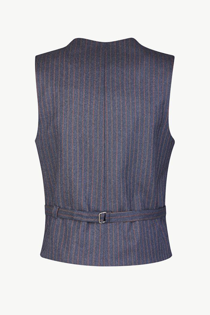 Giuliva Heritage Collection Andrea Vest In Wool Pinstripe