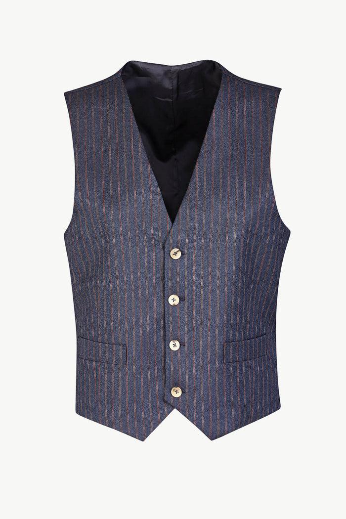 giuliva heritage collection Andrea Vest in Wool Pinstripe