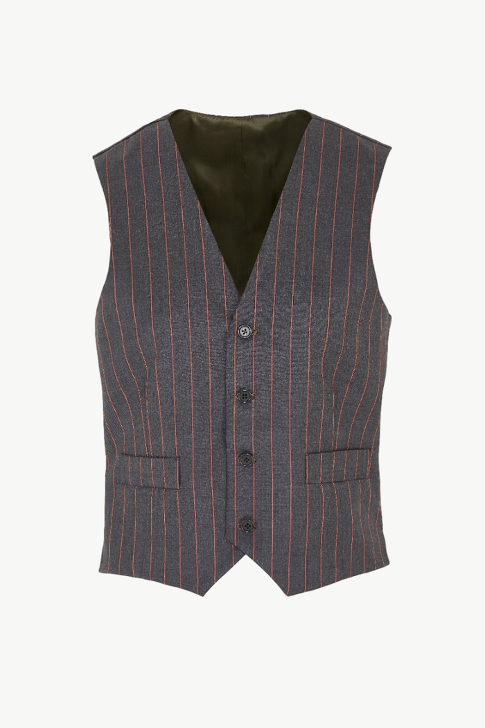 giuliva heritage collection Andrea Vest in Wool Pinstripe