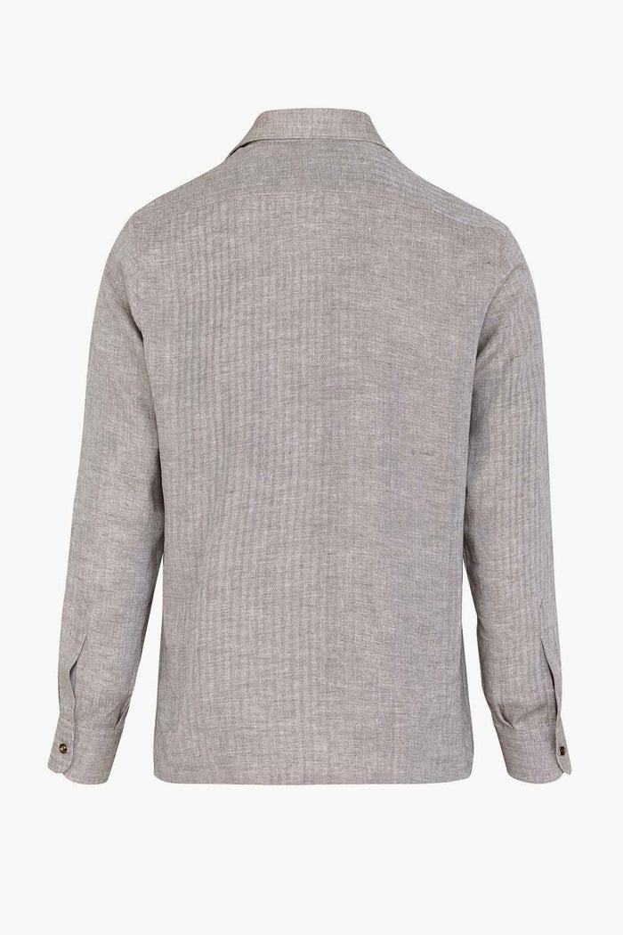 Giuliva Heritage Collection Antonio Shirt In Linen Herringbone
