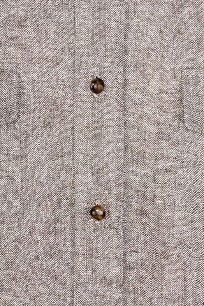 Giuliva Heritage Collection Antonio Shirt In Linen Herringbone