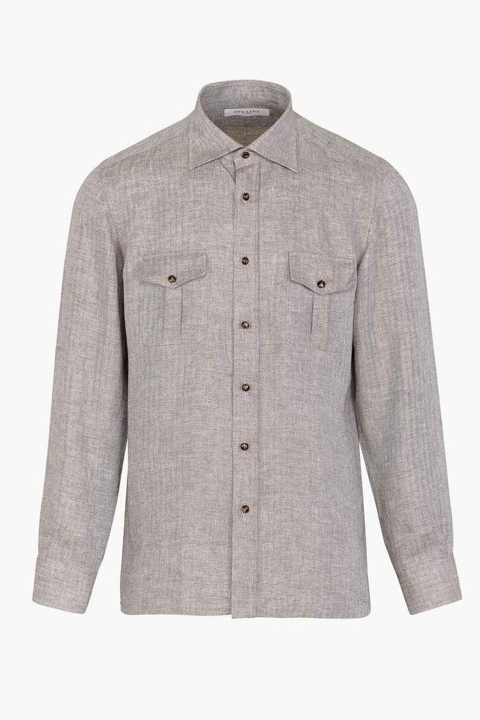 giuliva heritage collection Antonio Shirt in Linen Herringbone