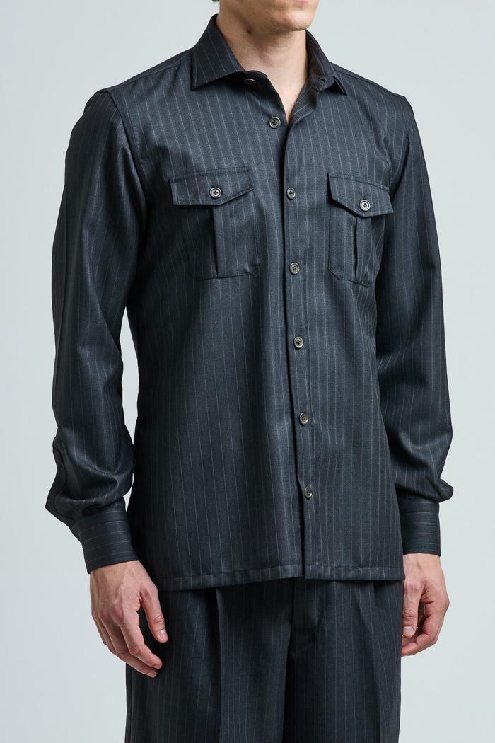Giuliva Heritage Collection Antonio Shirt In Wool Pinstripe