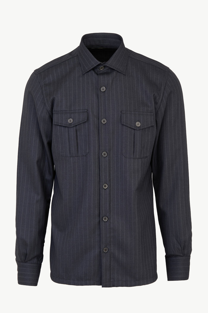 giuliva heritage collection Antonio Shirt in Wool Pinstripe