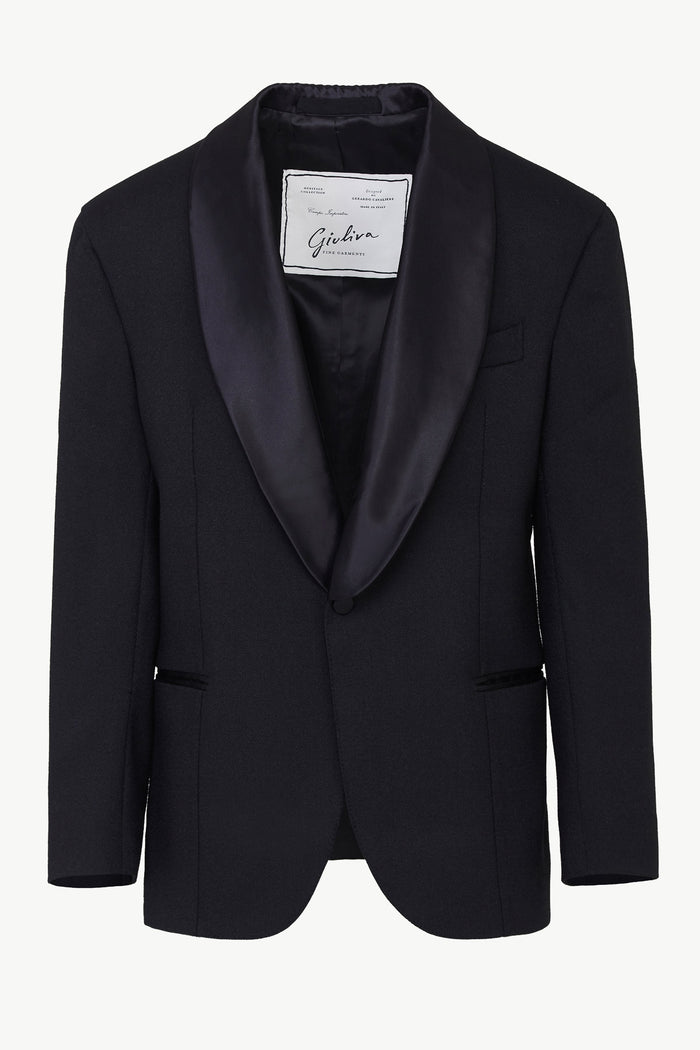 giuliva heritage collection Bernardo Smoking Blazer in Wool Barathea