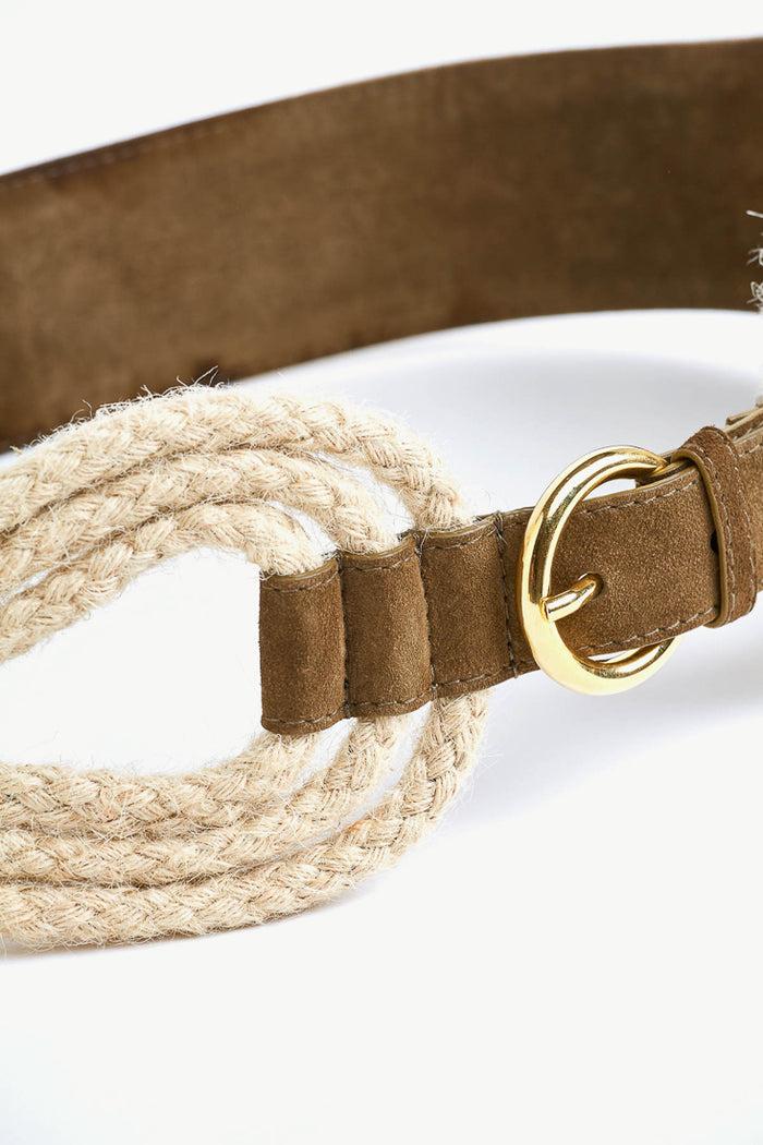 Giuliva Heritage Collection Bridle Belt In Rope And Suede