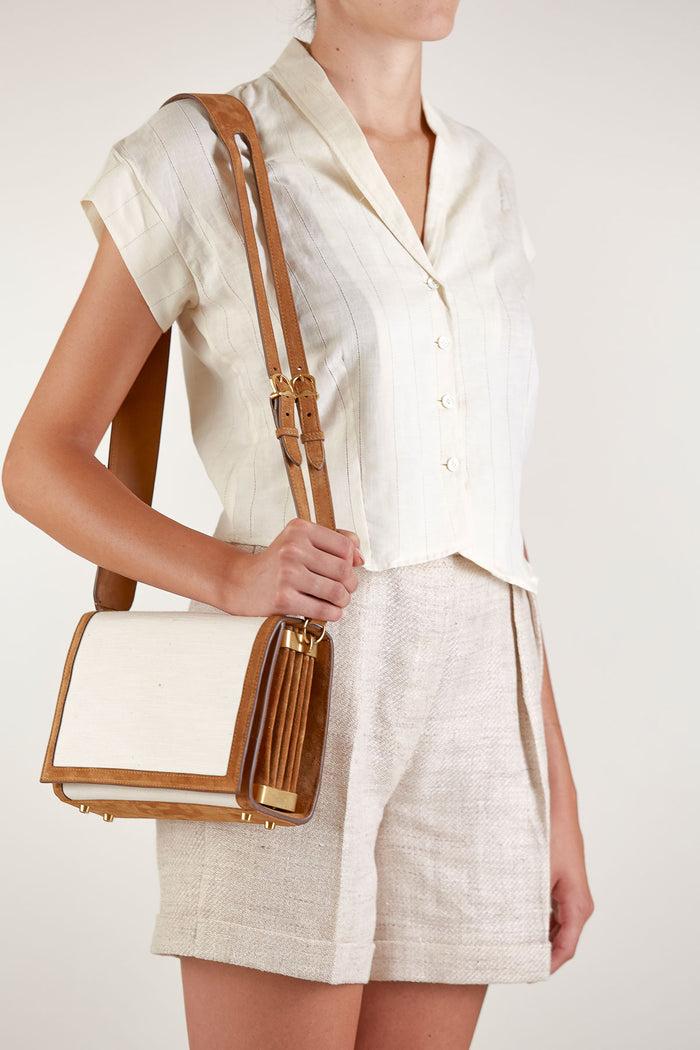 Giuliva Heritage Collection Caccetta Bag In Cotton And Suede