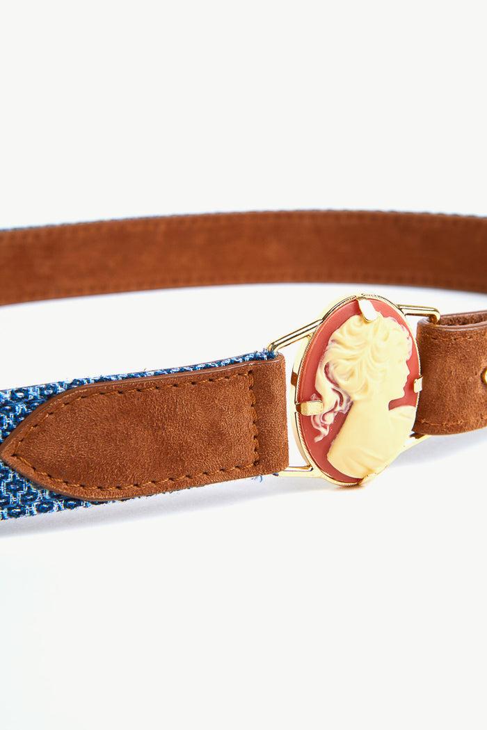 Giuliva Heritage Collection Camelia Belt In Fabric And Suede