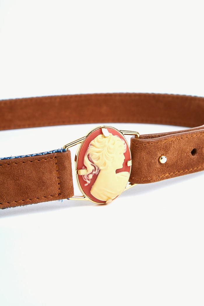 Giuliva Heritage Collection Camelia Belt In Fabric And Suede