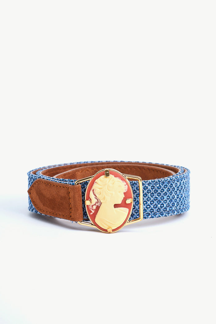 Giuliva Heritage Collection Camelia Belt In Fabric And Suede