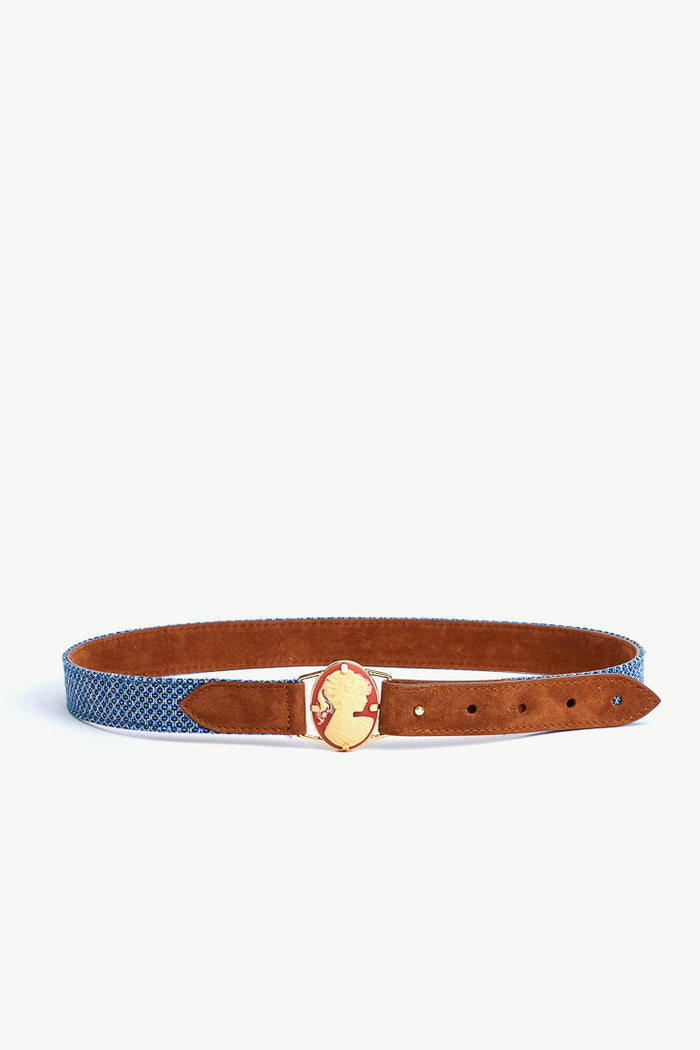 giuliva heritage collection Camelia Belt in Fabric and Suede