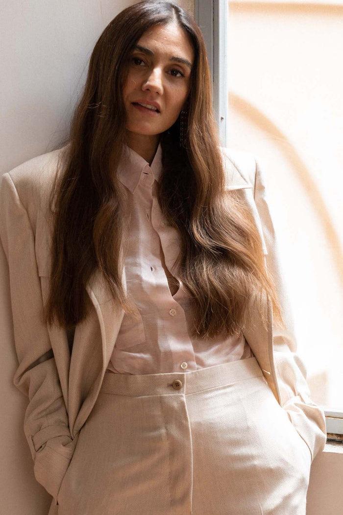 Giuliva Heritage Collection Carla Shirt In Linen And Silk