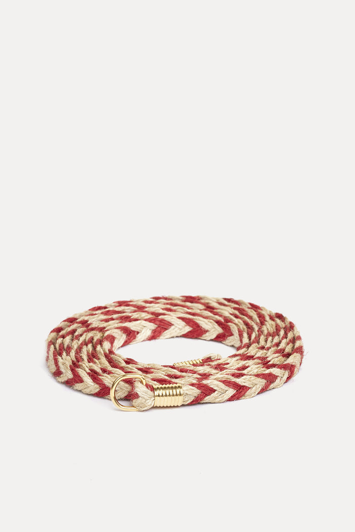 giuliva heritage collection Chain Rope Belt in Jute and Leather