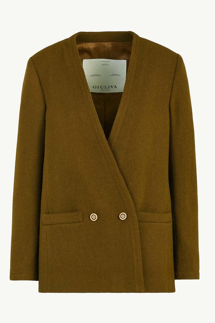 giuliva heritage collection Charlotte Blazer in Virgin Wool Hopsack