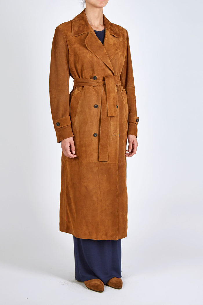 Giuliva Heritage Collection Christie Trench Coat In Suede