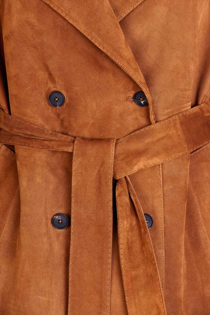 Giuliva Heritage Collection Christie Trench Coat In Suede