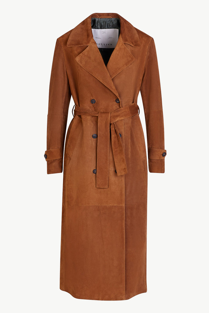 giuliva heritage collection Christie Trench Coat in Suede