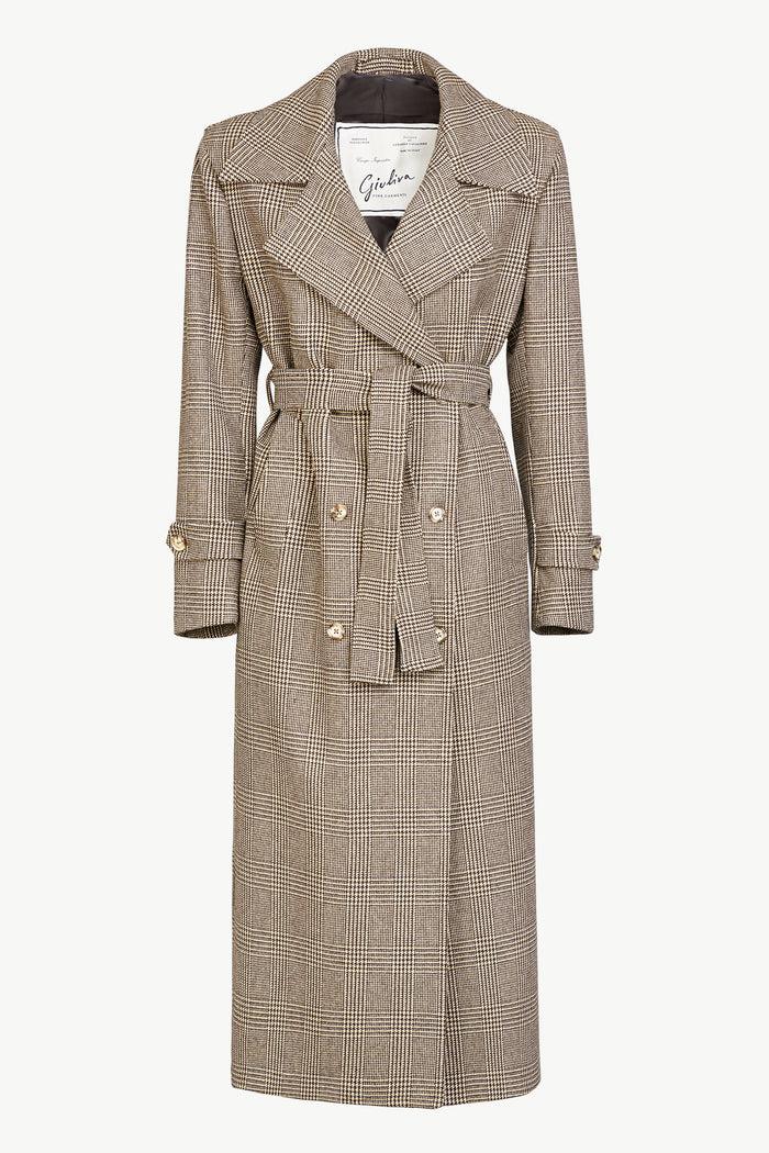 giuliva heritage collection Christie Trench Coat in Wool Prince of Wales