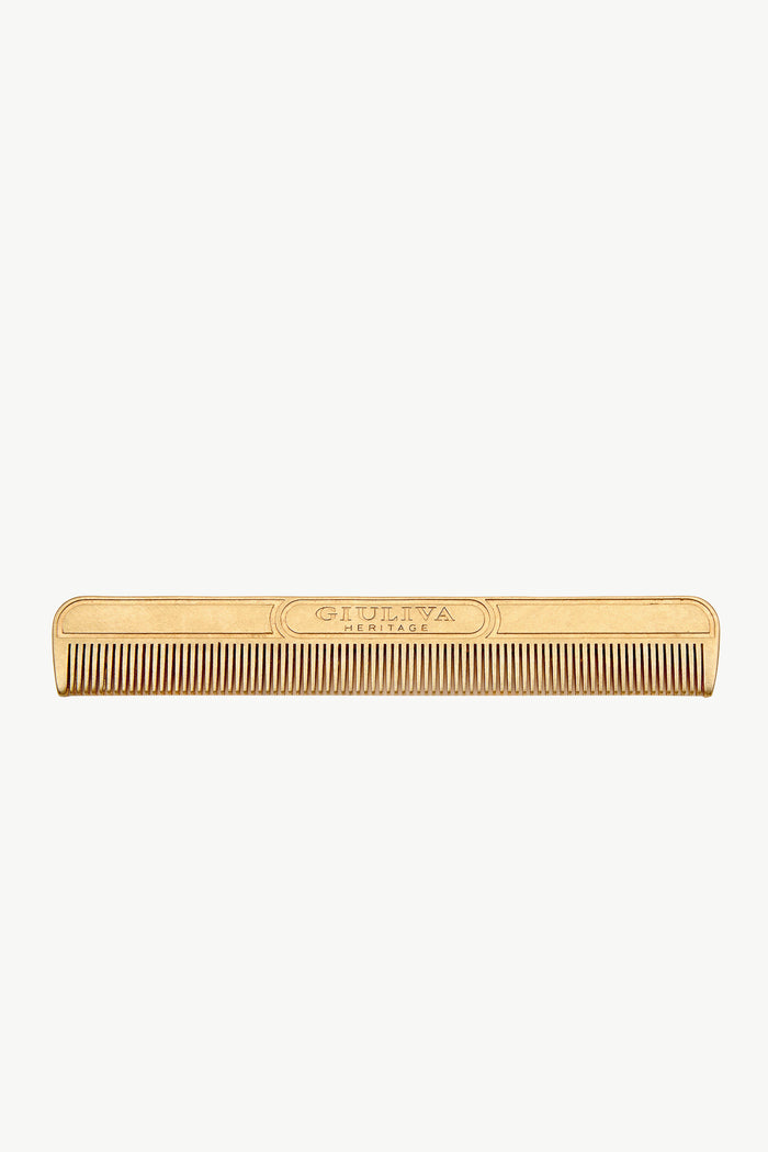 Giuliva Heritage Collection Comb In Brass With Suede Case