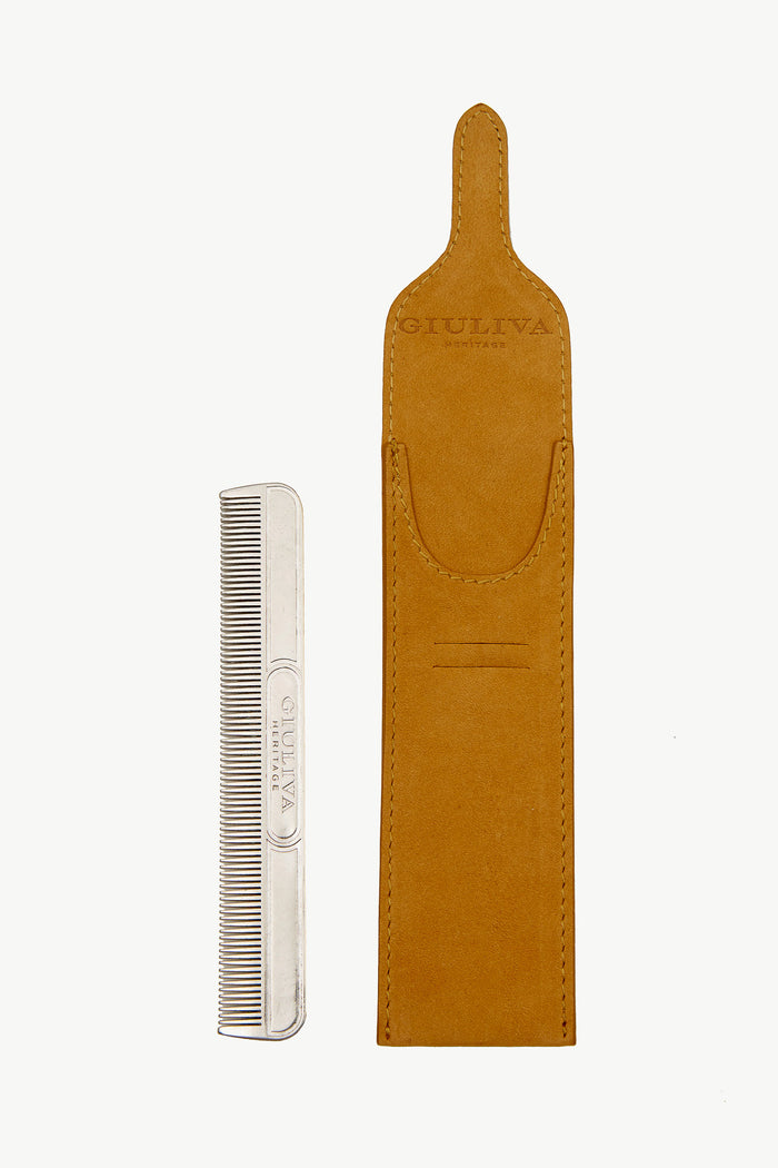 giuliva heritage collection Comb in Brass with Suede Case