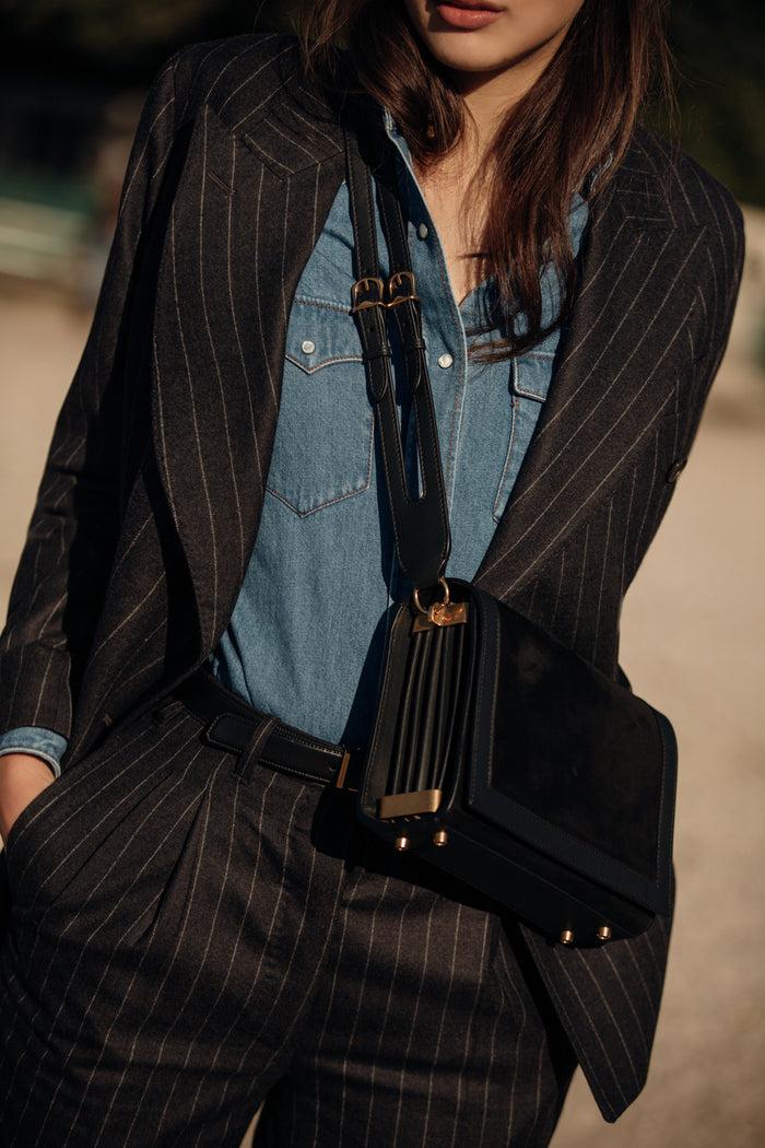 Giuliva Heritage Collection Cornelia Trousers In Wool Pinstripe