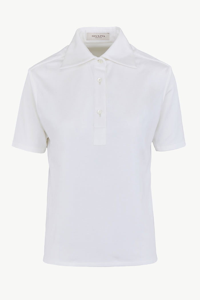 giuliva heritage collection Daphne Polo Shirt in Cotton Blend Jersey