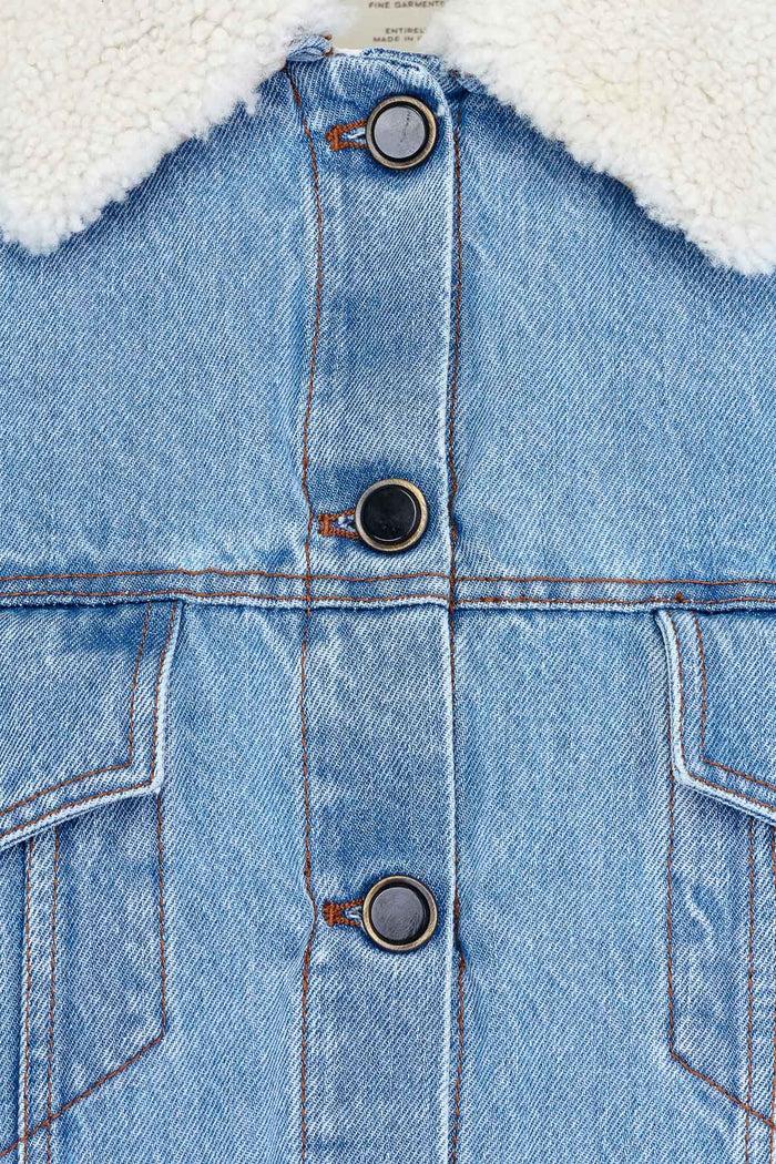 Giuliva Heritage Collection Daria Jacket In Denim And Shearling