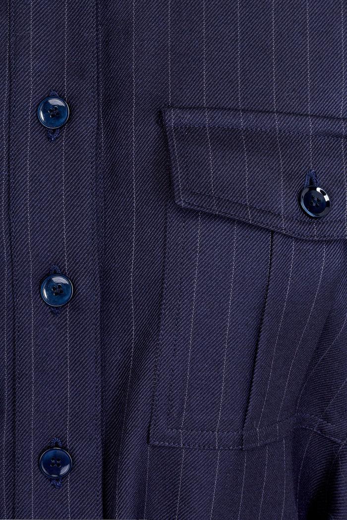 Giuliva Heritage Collection Dora Dress In Wool Pinstripe