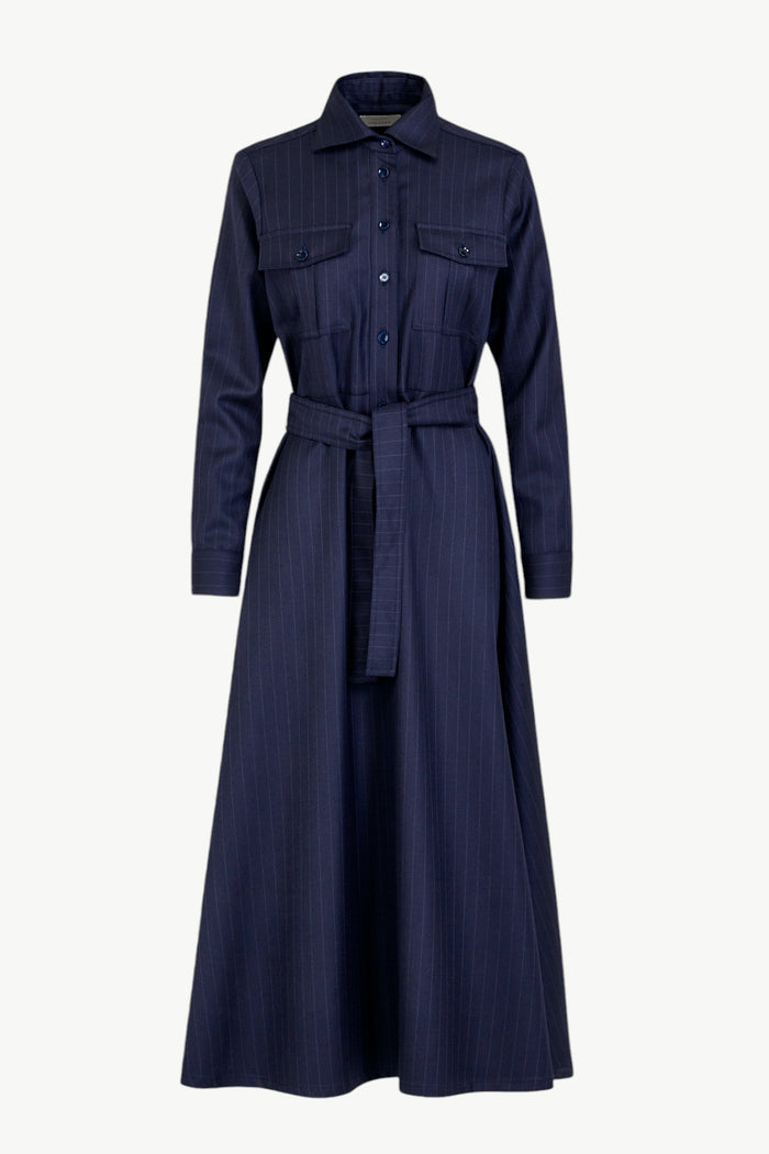 giuliva heritage collection Dora Dress in Wool Pinstripe