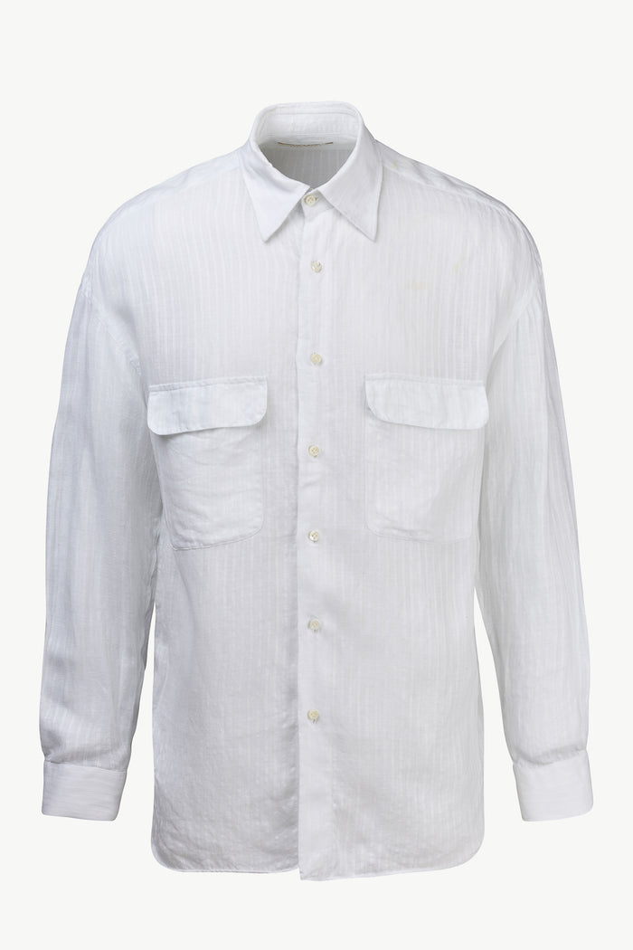 Giuliva Heritage Collection Ennio Shirt In Linen Stripes