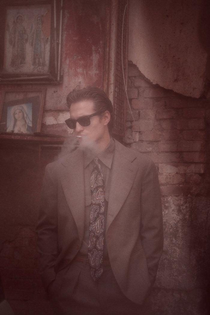 Giuliva Heritage Collection Ennio Shirt In Merino Wool Grisaille